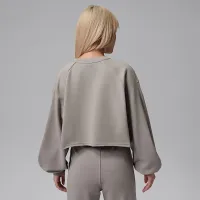 Nike Jordan Flight Fleece женская Mod-Crop Crew-Neck свитшот цвет серый