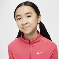 Nike Girls' Dri-FIT Long-Sleeve 1/4-Zip Top Pink