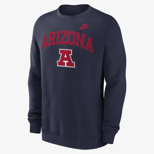 Arizona Wildcats Legacy Classic Arch Over Logo мужские Nike College Pullover Crew синий