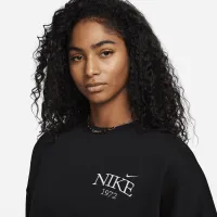Nike Sportswear Phoenix Fleece женская оверсайз Cropped Crew-Neck свитшот цвет черный