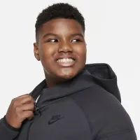Nike Sportswear Tech Fleece Big дитячі (для хлопчиків) Full-Zip Толстовка з капюшоном (Extended Size) колір сірий