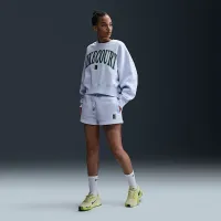 NikeCourt Phoenix Fleece женская С высокой Талией Loose шорты цвет серый