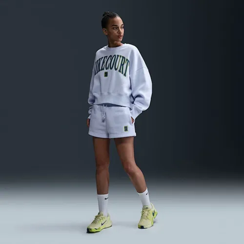 NikeCourt Phoenix Fleece женская С высокой Талией Loose шорты цвет серый