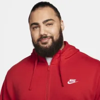 Nike Sportswear Club Fleece мужские Full-Zip Толстовка с капюшоном цвет красный