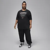 Nike Jordan Flight Heritage женская Graphic футболка (большие размеры) цвет черный