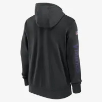Minnesota Vikings Sideline Team Issue Club чоловічі Nike Full Zip Толстовка з капюшоном колір чорний