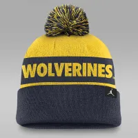 Michigan Wolverines Primetime Peak чоловічі Nike College Cuffed Pom Beanie блакитний