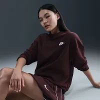 Nike Sportswear Club Fleece женская Loose Crew-Neck свитшот цвет красный