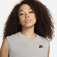 Nike Sportswear Club жіноча Sleeveless Cropped Top колір сірий