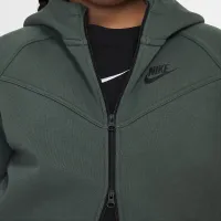 Nike Sportswear Tech Fleece Big детские (Girls') Full-Zip Толстовка с капюшоном (Extended Size) цвет зеленый