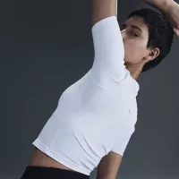 Nike Zenvy Rib женская Dri-FIT Short-Sleeve Top цвет белый