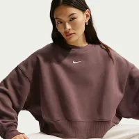 Nike Sportswear Phoenix Fleece женская Over-оверсайз Crew-Neck свитшот цвет фиолетовый