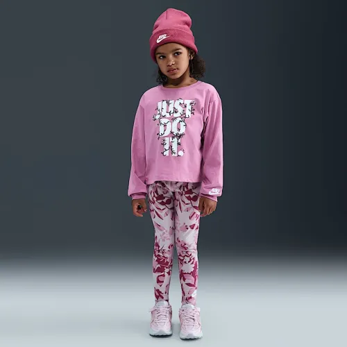 Nike Little детские Printed Club Long Sleeve футболка and лосины набор цвет фиолетовый