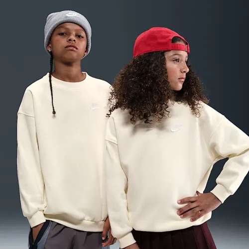 Nike Sportswear Club Fleece Big детские оверсайз свитшот цвет коричневый