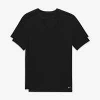 Nike Everyday Cotton Stretch мужские Slim Fit V-Neck Undershirt (2 пары) цвет черный