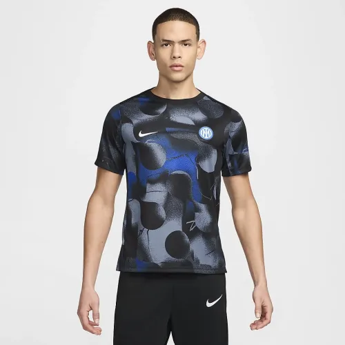 Inter Milan Academy Pro чоловічі Nike Dri-FIT Soccer Short-Sleeve Pre-Match Top колір чорний