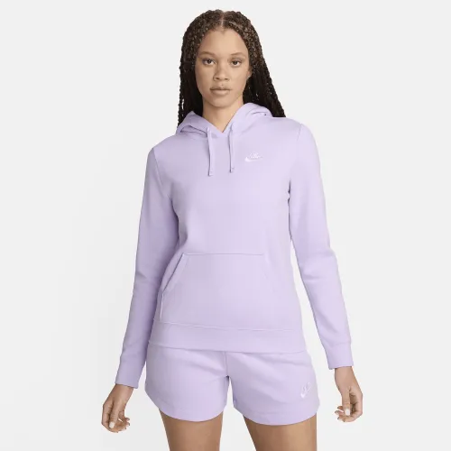 Nike Sportswear Club Fleece женская Pullover Толстовка с капюшоном цвет фиолетовый