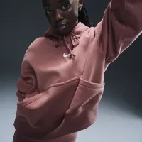 Nike Sportswear Phoenix Fleece женская Over-оверсайз Pullover Толстовка с капюшоном Pink