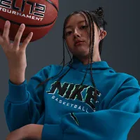 Nike Culture of баскетбольные Big детские Pullover Fleece Толстовка с капюшоном синий