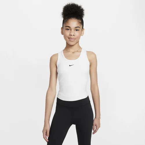 Nike One Fitted Big дитячі (Girls') Dri-FIT Tank колір білий