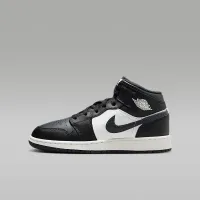 Nike Air Jordan 1 Mid Big детские Кроссовки цвет черный