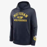Michigan Wolverines Legacy Club Foundational мужские Nike College Pullover Толстовка с капюшоном синий
