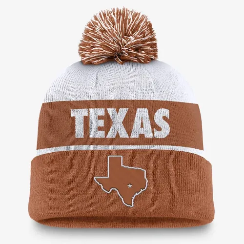 Texas Longhorns Primetime Peak мужские Nike College Cuffed Pom Beanie Orange