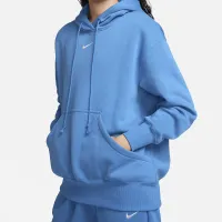 Nike Sportswear Phoenix Fleece женская оверсайз Pullover Толстовка с капюшоном синий