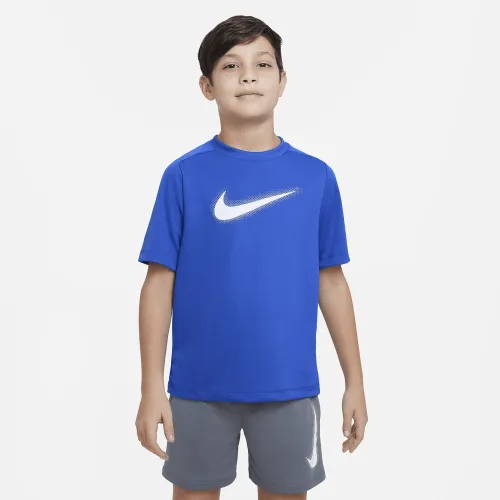 Nike Multi Big детские (для мальчиков) Dri-FIT Graphic тренировочные Top синий