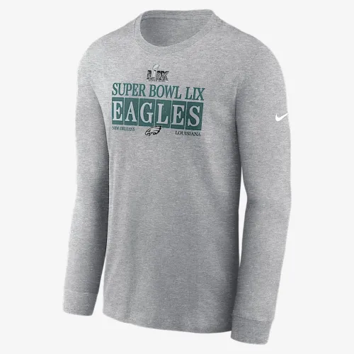 Philadelphia Eagles Super Bowl LIX Bound Nola Inspiколір червоний чоловічі Nike NFL Long-Sleeve футболка колір сірий