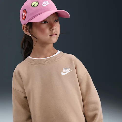 Nike Little детские оверсайз Crew Top цвет коричневый