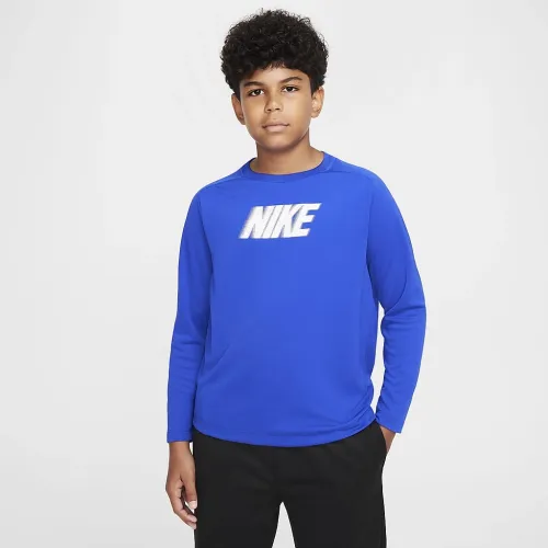 Nike Dri-FIT Multi+ Big детские (для мальчиков) Long-Sleeve Top (Extended Size) синий