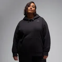 Nike Jordan Flight Fleece женская Satin-Lined Pullover Толстовка с капюшоном (большие размеры) цвет черный