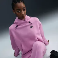 Nike Sportswear Tech Fleece женская оверсайз Толстовка с капюшоном Pink