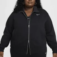 Nike Sportswear Phoenix Fleece женская оверсайз Track Куртка (большие размеры) цвет черный