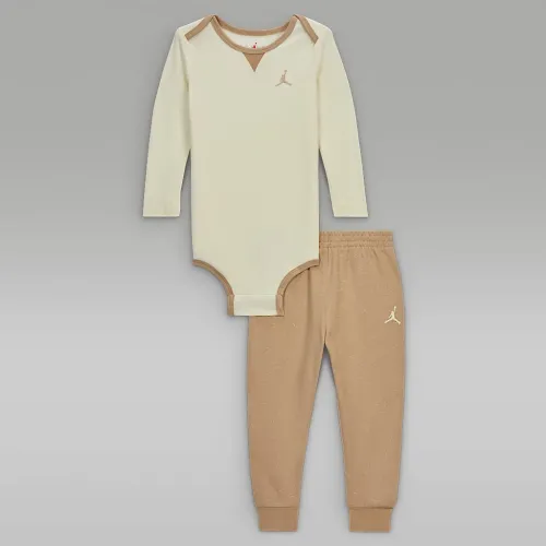 Nike Jordan Baby 2-Piece Rib Nep Bodysuit цвет коричневый