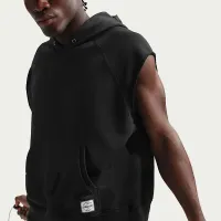 Nike мужские N.A.C. Dri-FIT Fleece Sleeveless тренировочные Толстовка с капюшоном цвет черный