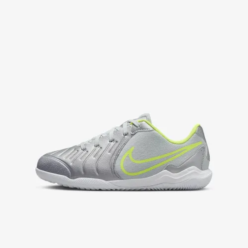 Nike Jr. Tiempo Legend 10 Academy Little/Big детские Indoor/Court Low-Top Soccer Кроссовки цвет серый