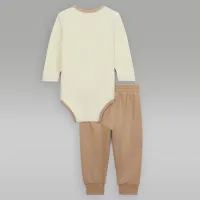 Nike Jordan Baby 2-Piece Rib Nep Bodysuit цвет коричневый