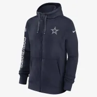 Dallas Cowboys Sideline Team Issue Club чоловічі Nike NFL Full-Zip Толстовка з капюшоном блакитний
