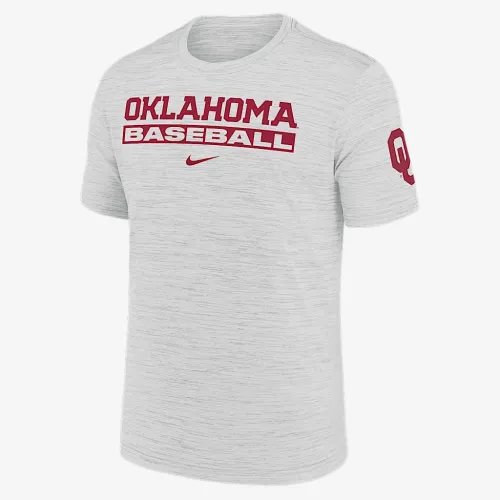 Oklahoma Sooners Velocity Baseball Wordmark Stack мужские Nike Dri-FIT College футболка цвет белый