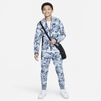 Nike Tech Fleece Big детские (для мальчиков) Camo Full-Zip Толстовка с капюшоном синий