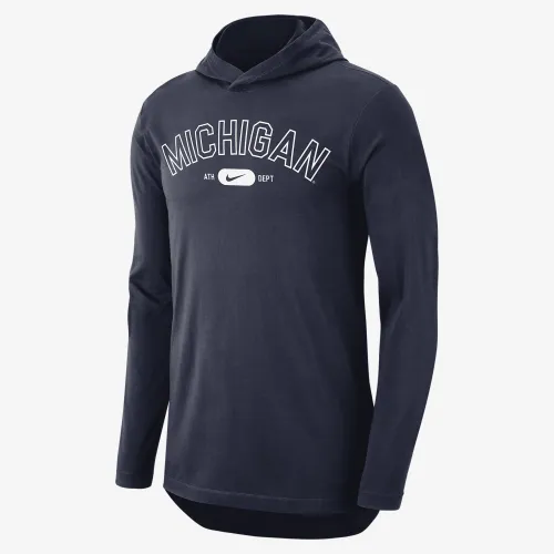 Michigan мужские Nike Dri-FIT College Hooded футболка синий