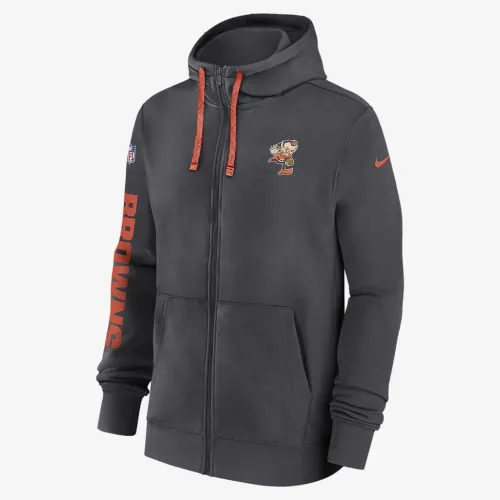 Cleveland колір коричневийs Sideline Team Issue Club чоловічі Nike Full Zip Толстовка з капюшоном колір сірий