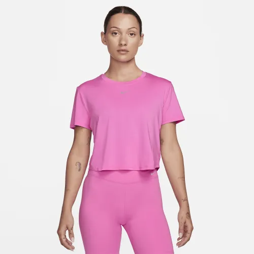 Nike One Classic жіноча Dri-FIT Short-Sleeve Cropped Top колір червоний