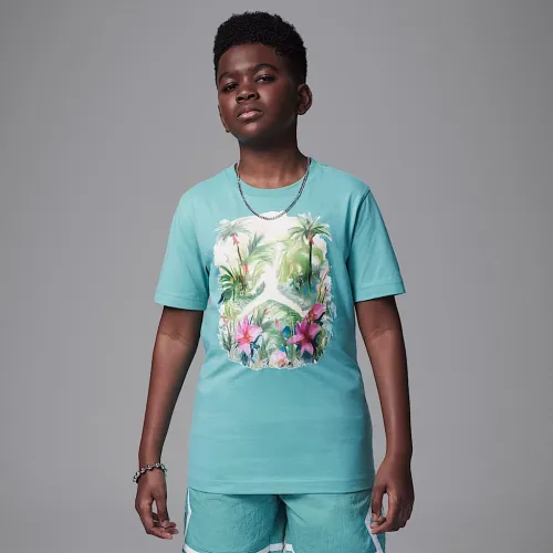 Nike Jordan Flight Essentials Big дитячі Poolside Jumpman футболка колір зелений