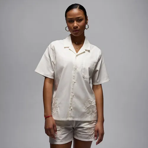 Nike Jordan жіноча Short-Sleeve Woven Top колір білий