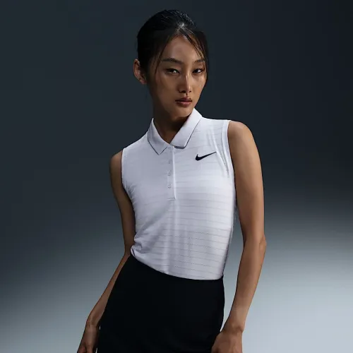 Nike Victory жіноча Dri-FIT Sleeveless Striped для гольфу Polo колір білий