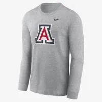 Arizona Wildcats Primary Logo мужские Nike College Long-Sleeve футболка цвет серый