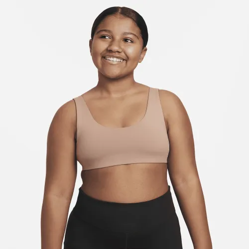 Nike Dri-FIT Alate All U Big дитячі (Girls') Sports Bra (Extended Size) колір коричневий